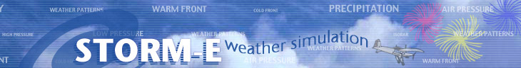 Image that reads Storm-E Weather Simulation that links to the Storm-E home page.